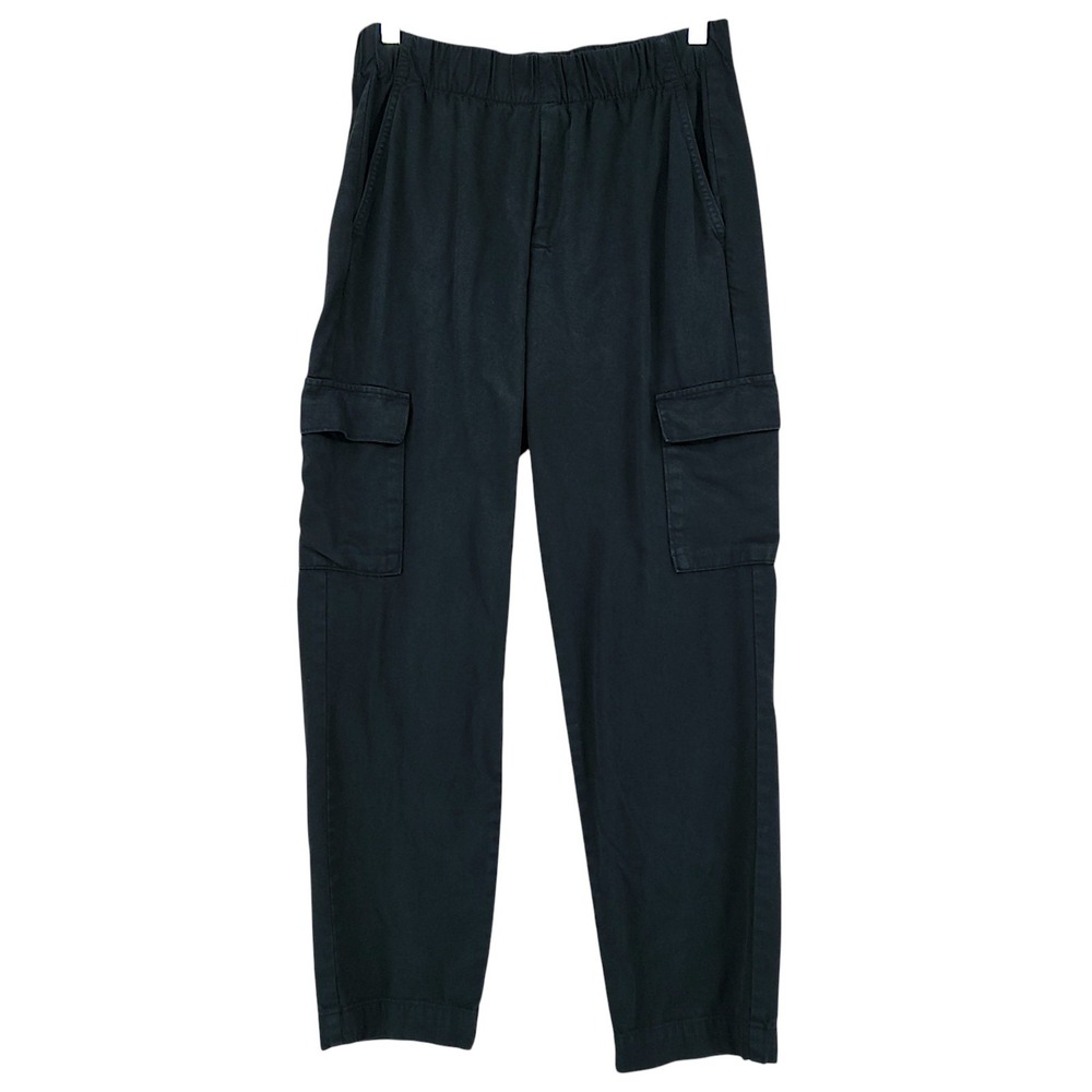 Gap Cargo Pant S Wom 28x28 Black Elastic Waist Cotton Lyocell Utility Loungewear